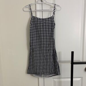 Navy and White Checkered Dress